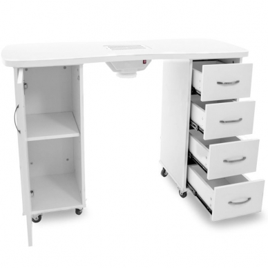 Маникюрный стол с пылесборником CABINETS WHITE 2
