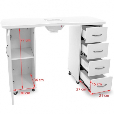 Maniküürilaud tolmukoguriga CABINETS WHITE 4