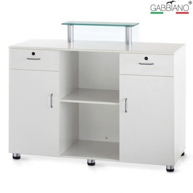 Registratūros stalas GABBIANO RECEPTION DESK GLASS WHITE 2