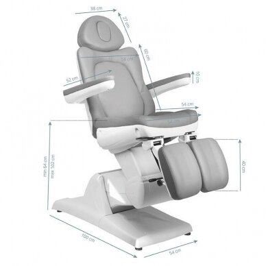 Cosmetology chair AZZURRO 870 PEDI ELECTRIC 3 MOTOR GREY 9