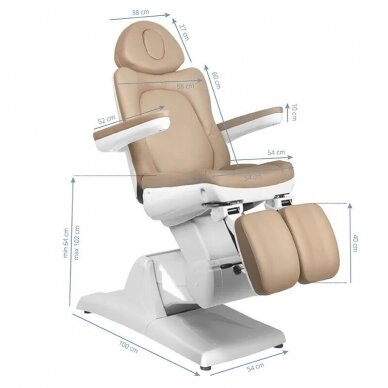 Cosmetology chair AZZURRO 870 PEDI ELECTRIC 3 MOTOR Cappuccino 11