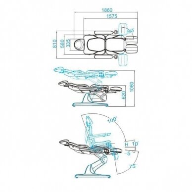 Kosmetikstuhl AZZURRO 870 PEDI ELECTRIC 3 MOTOR Cappuccino 10