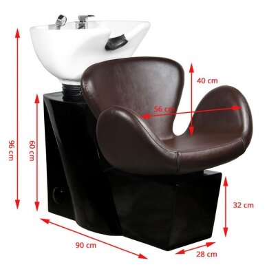 Friseur waschbecken GABBIANO PROFESSIONAL HAIRWASHER AMSTERDAM ROUND BROWN SEAT 1