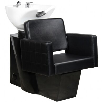 Kirpyklos plautuvė GABBIANO PROFESSIONAL HAIRWASHER CHAIR ANKARA BLACK BASE BLACK SEAT WHITE