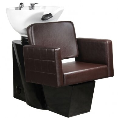 Hairdressing salon sink GABBIANO PROFESSIONAL HAIRWASHER CHAIR ANKARA BLACK BASE BROWN SEAT