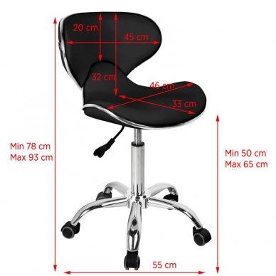 Taboret kosmetyczny Gabbiano Q-4599 Black 1