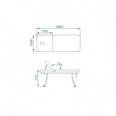 Stationary massage table AZZURRO MASSAGE WHITE 4