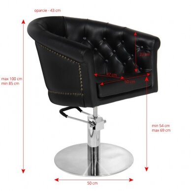 Kampaamotuoli GABBIANO HAIRDRESSING CHAIR LONDON BLACK 1