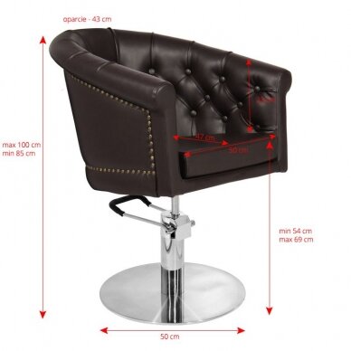 Парикмахерское кресло GABBIANO HAIRDRESSING CHAIR LONDON BROWN 1