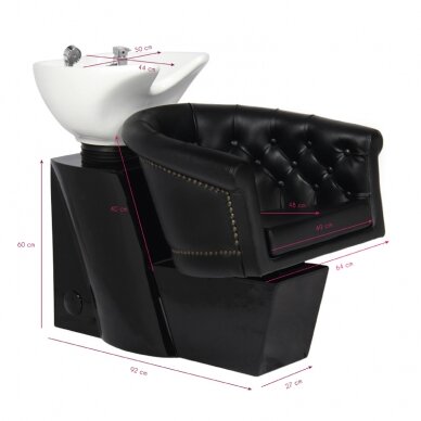 Friziera izlietne GABBIANO PROFESSIONAL HAIRWASHER LONDON GOLDEN ARCH BLACK 1