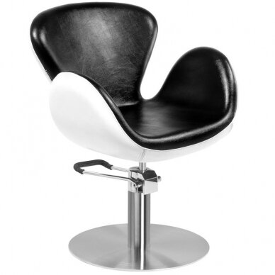 Juuksuritool GABBIANO HAIRDRESSING CHAIR AMSTERDAM ROUND BLACK WHITE