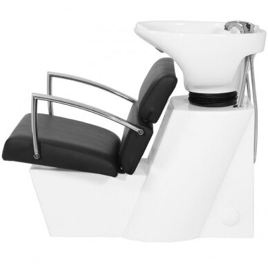 Hairdressing salon sink GABBIANO PROFESSIONAL HAIRWASHER BRUSSEL WHITE BASE STRIP BLACK SEAT 1