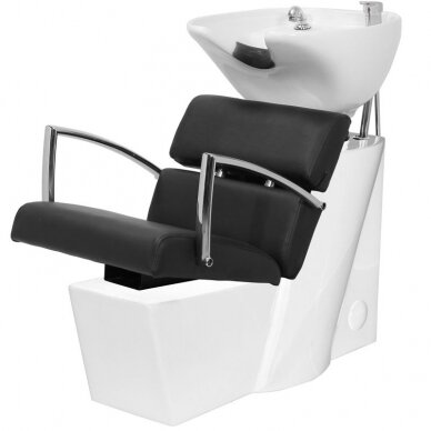 Hairdressing salon sink GABBIANO PROFESSIONAL HAIRWASHER BRUSSEL WHITE BASE STRIP BLACK SEAT 2