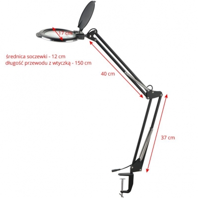 Kosmetoloģijas LED lampa ar palielināmo stiklu GLOW 5D 8W WHITE (uz galda) 3