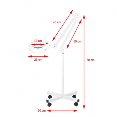 LED-kosmetiikkalamppu, jossa on suurennuslasi ja jalusta 5D 12W 5