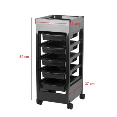 Hairdressing trolley GABBIANO HAIRDRESSER HELPER 6 BLACK 1