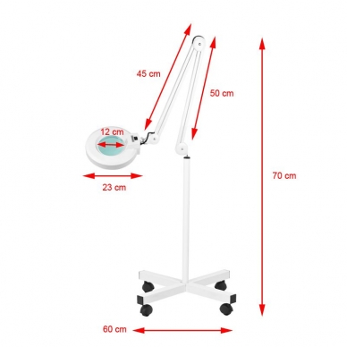 Kosmetologinė lempa su lupa ir stovu S4 5D 22W WHITE 4