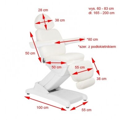 Kosmetologinis krėslas AZZURRO 871 ELECTRIC 4 MOTOR WHITE 10