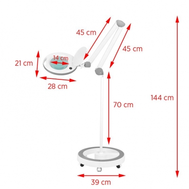 LED-kosmetiikkalamppu, jossa on suurennuslasi ja jalusta ELEGANTE 60LED 5D 8W 7