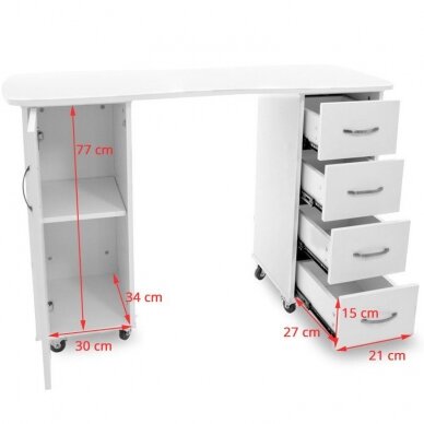 Kosmetologinis stalas CABINETS WHITE 4