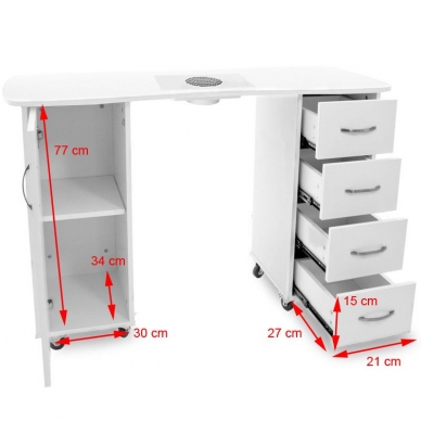 Manikīra galds ar putekļu savācēju CABINETS 2 DESK 4