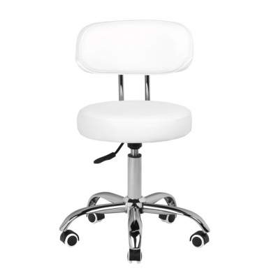 Kosmetologinė pedikiūro kėdutė BEAUTY STOOL PEDICURE WHITE HYDRAULIC 39-45CM 1