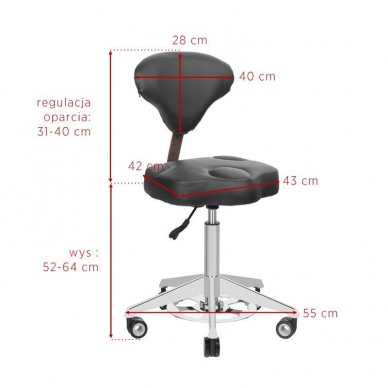 Taboret kosmetyczny AZZURRO BUMP-UP WHITE 3