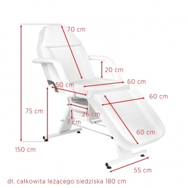 Kosmetologinis krėslas BASIC WHITE 6