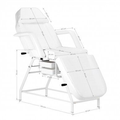 Kosmetologinis krėslas 557A WHITE 18