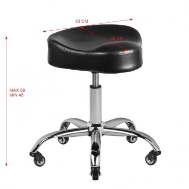 Beautician stool GABBIANO HAIRDRESSER CHAIR BLACK 3