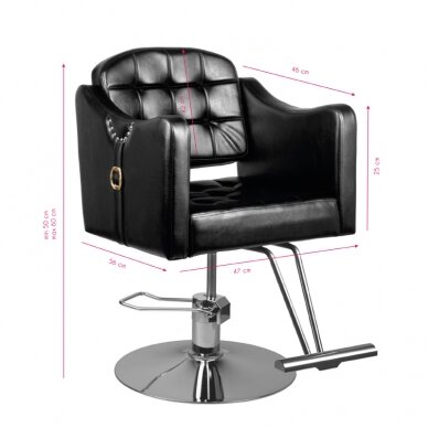 Friseurstuhl HAIR SYSTEM HAIRDRESSING CHAIR 0-90 BLACK 4