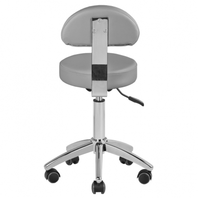 Beautician stool STOOL BEAUTY BACKREST ROUND GREY 2