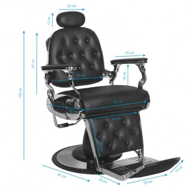 Парикмахерское кресло Gabbiano Francesco Barber Chair Black 4