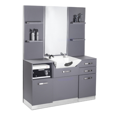 Hairdressing console with mirror and sink Gabbiano B085B Grey