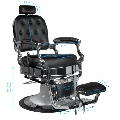 Fotel barberski Barber Chair Gabbiano Ernesto Black 7