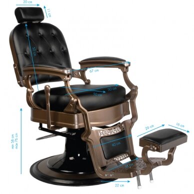 Парикмахерское кресло Barber Chair Gabbiano Old Ernesto Black 9