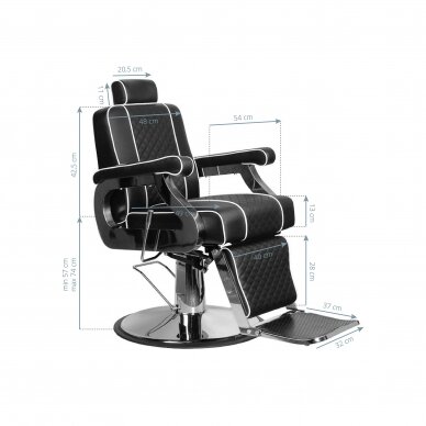 Friseurstuhl Gabbiano Paulo Barber Chair Black 6