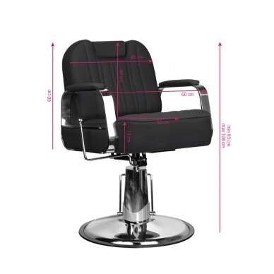 Krzesło barberski HAIRDRESSING CHAIR BARBER RUFO BLACK 8