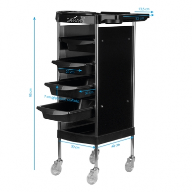 Hairdressing trolley GABBIANO HAIRDRESSER HELPER 2 BLACK 5