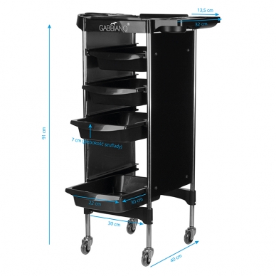 Hairdressing trolley GABBIANO HAIRDRESSER HELPER 4 BLACK 5