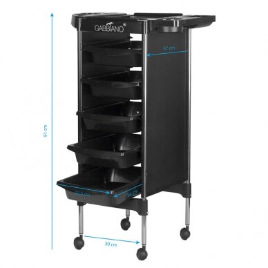 Hairdressing trolley GABBIANO HAIRDRESSER HELPER FX11-5 BLACK 4