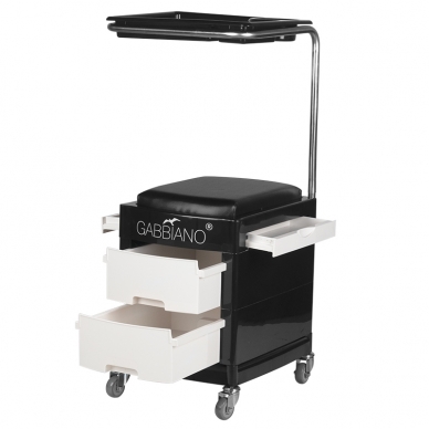 Cosmetology trolley - footrest for pedicure HELPER PLUS PEDICURE STOOL 2 BLACK/WHITE 3