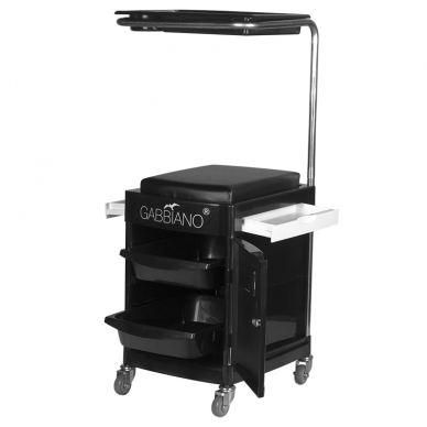 Cosmetology trolley - footrest for pedicure HELPER EXT PEDICURE STOOL BLACK 1