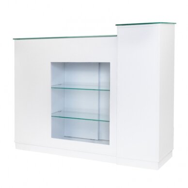 Registratūros stalas GABBIANO RECEPTION DESK SHOWROOM GLASS WHITE