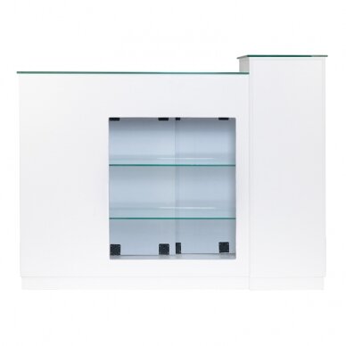 Reception desk GABBIANO RECEPTION DESK SHOWROOM GLASS WHITE 1