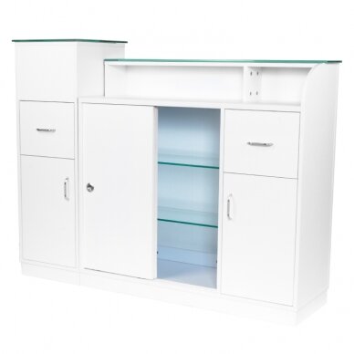 Reģistratūras galds GABBIANO RECEPTION SHOWROOM DESK GLASS WHITE 4