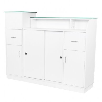 Reception desk GABBIANO RECEPTION DESK SHOWROOM GLASS WHITE 5