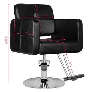 Frizieru krēsls HAIR SYSTEM HAIRDRESSING CHAIR HS10 BLACK 4