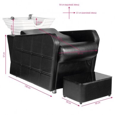 Hairdressing salon sink HAIR SYSTEM HAIRWASHER 2 BLACK 7