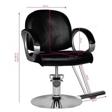 Kirpyklos kėdė Hair System HS00 Black 4